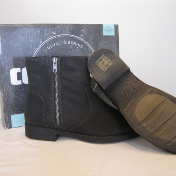 BLACK LEATHER Zip-up BOOTS - NEW - Picture 5 of 6